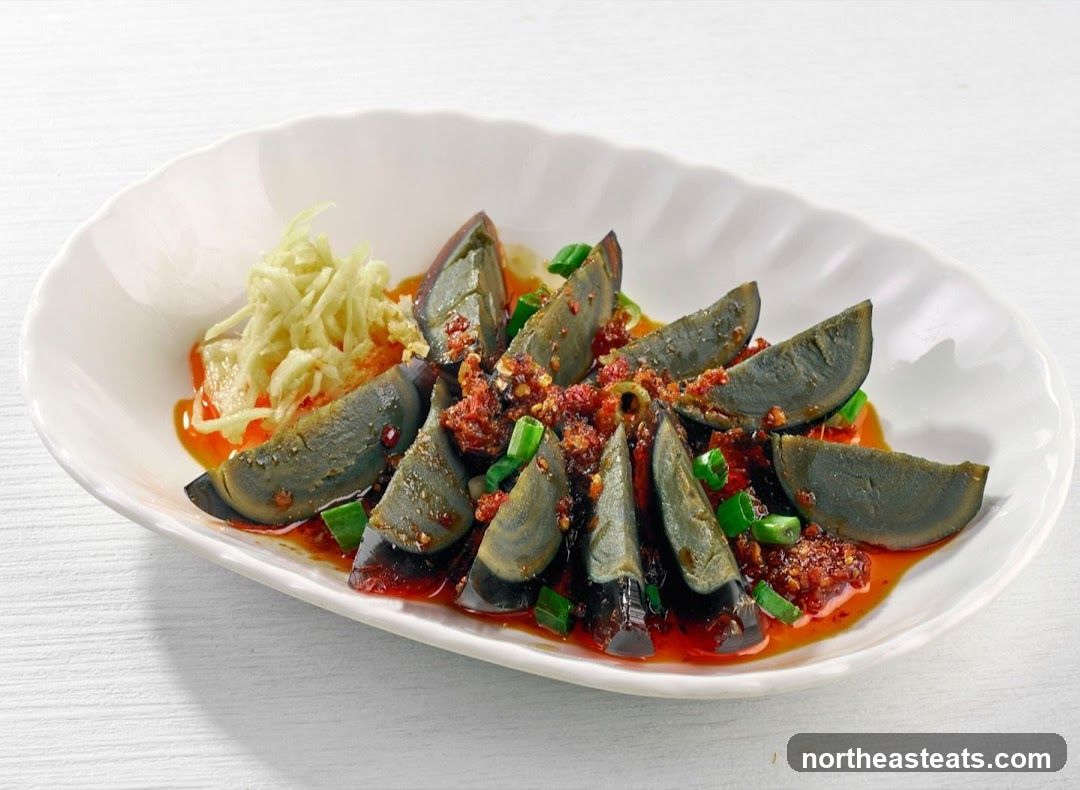 Century Eggs with Chili and Scallions