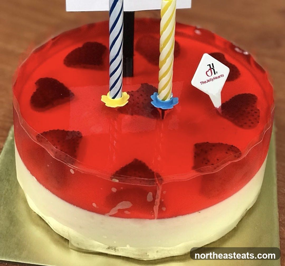 Strawberry Jelly Cake with Candles