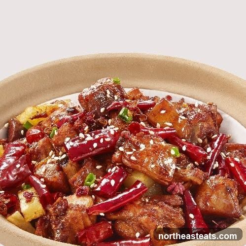 Spicy Braised Pork Belly with Dried Chilies