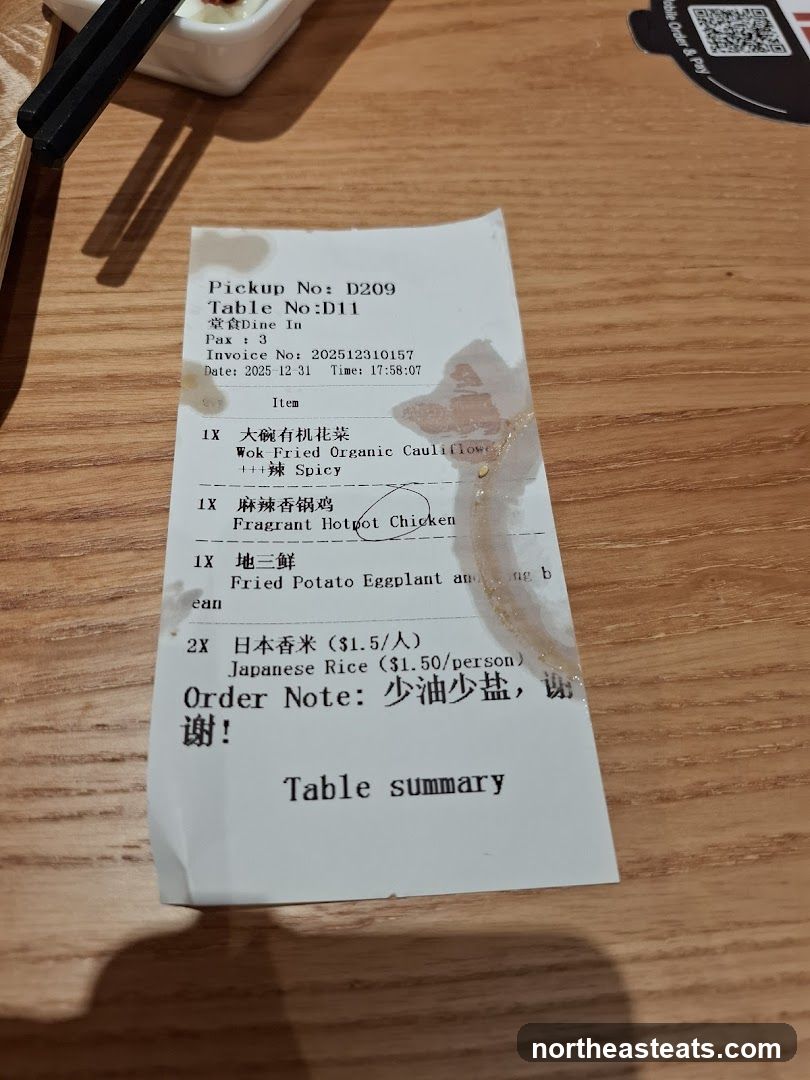 Restaurant Receipt