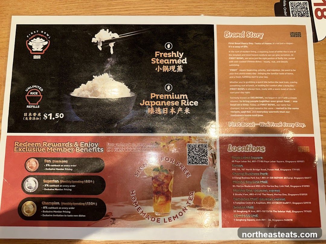First Bowl Menu and Information