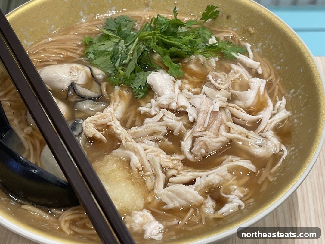 Oyster and Chicken Noodle Soup