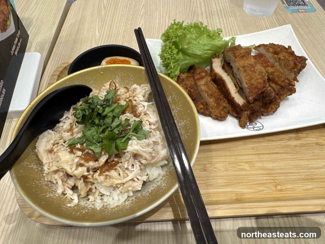 Chicken Rice with Fried Pork Chop