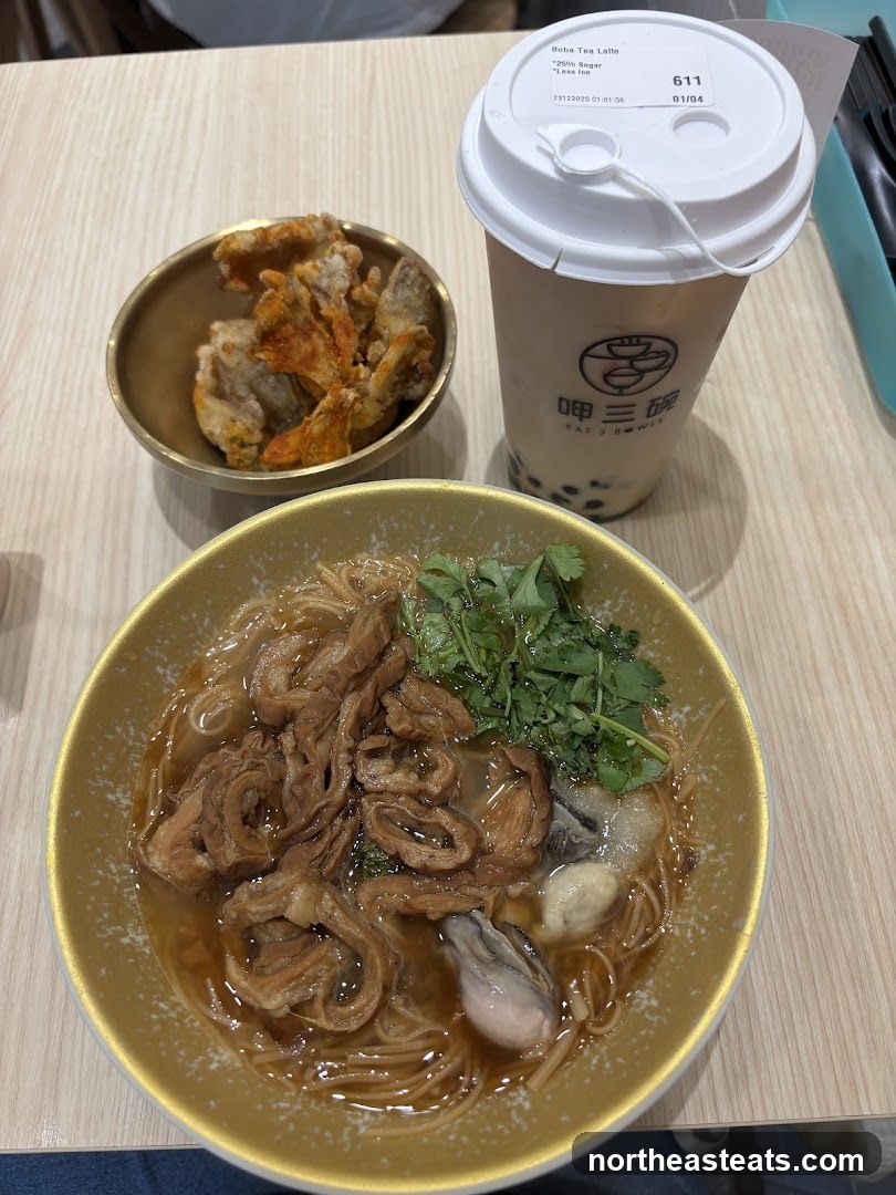 Boba Tea Latte and Noodles