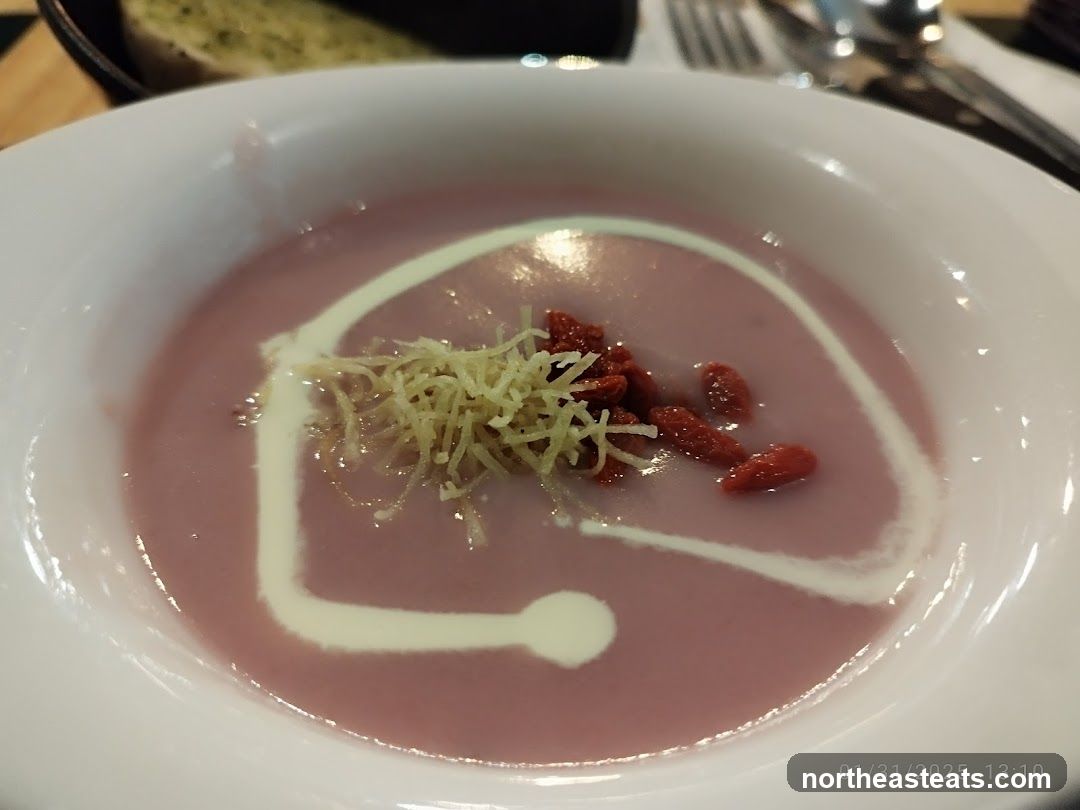 Purple Soup with Garnish