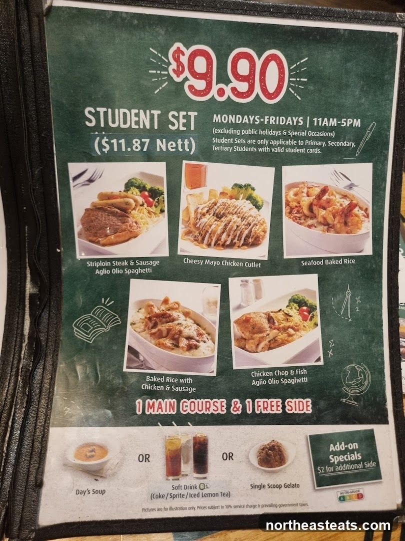 Student Set Menu