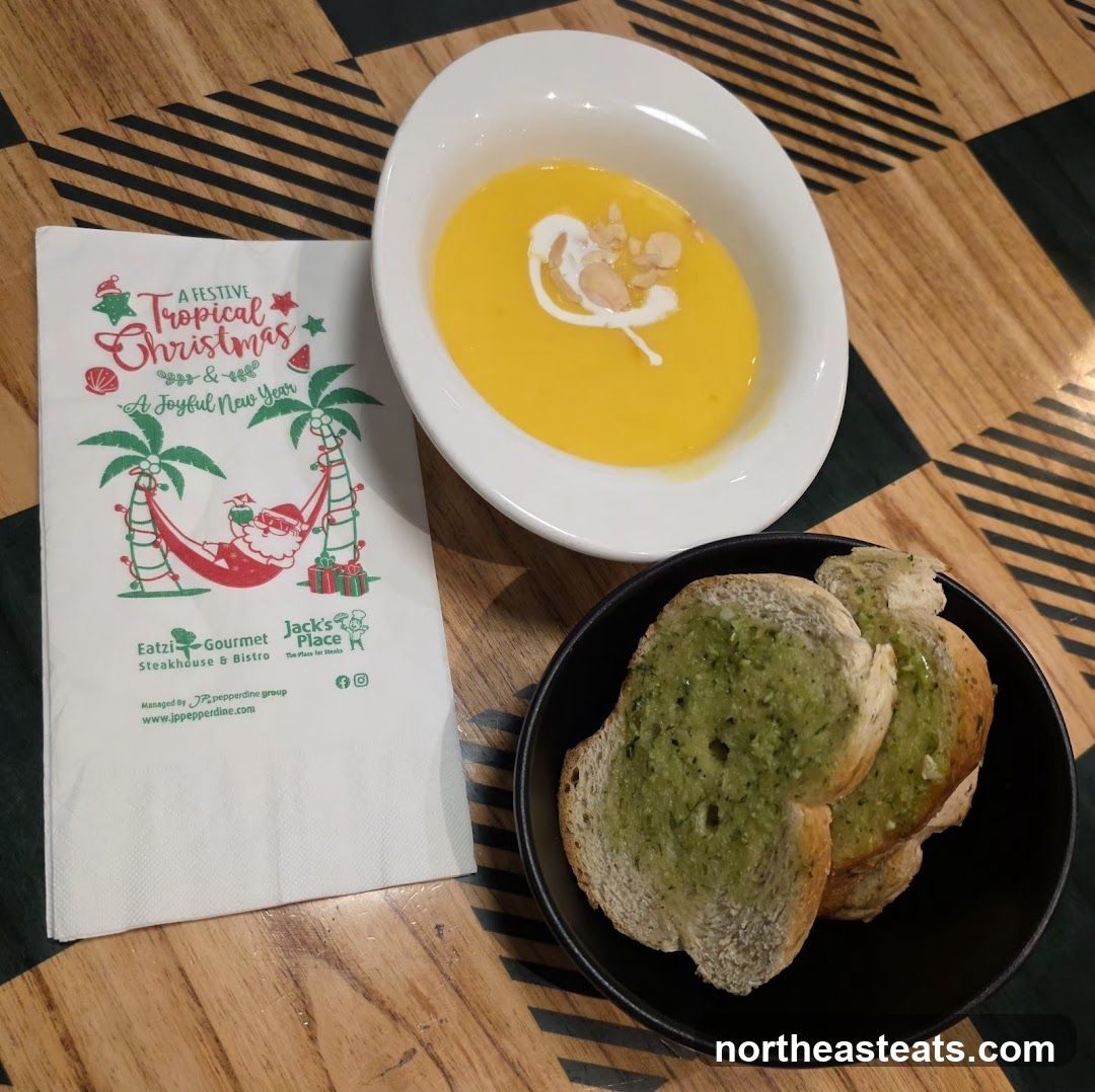 Soup and Garlic Bread