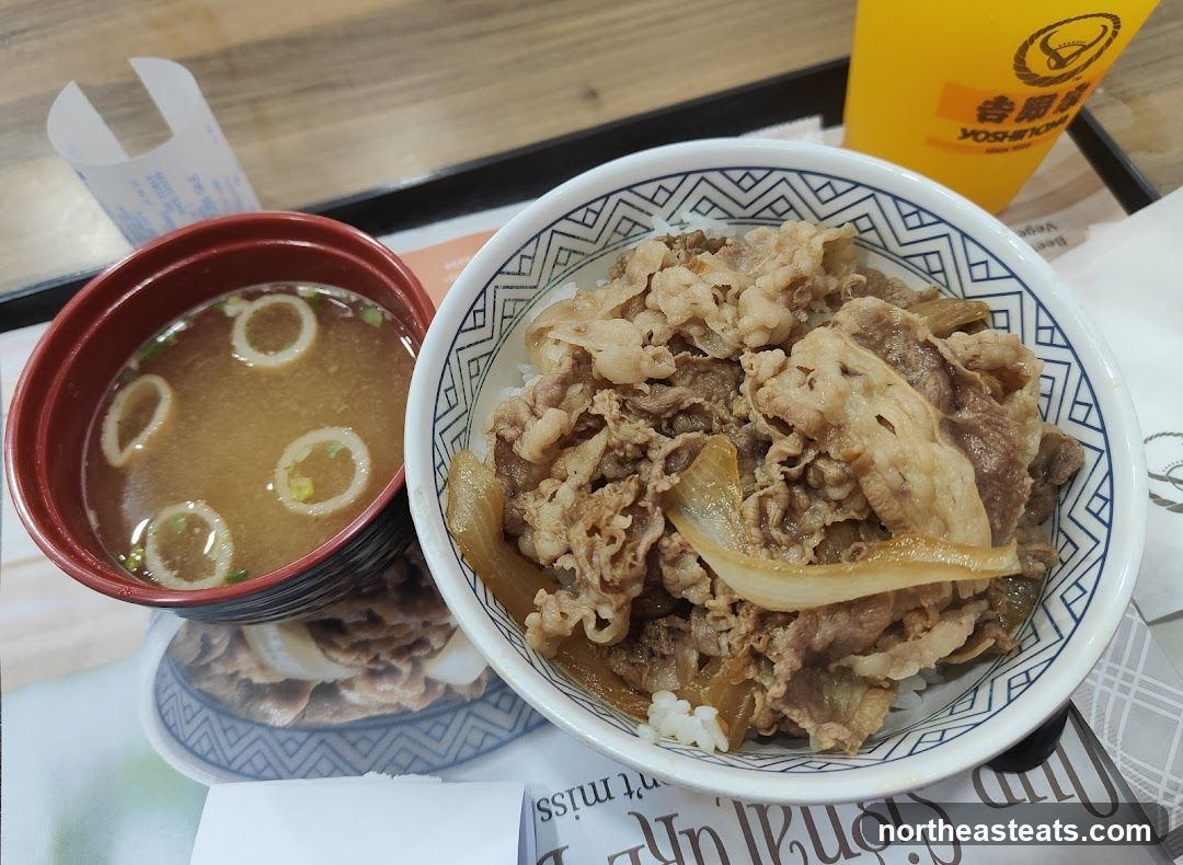 Beef Bowl and Miso Soup