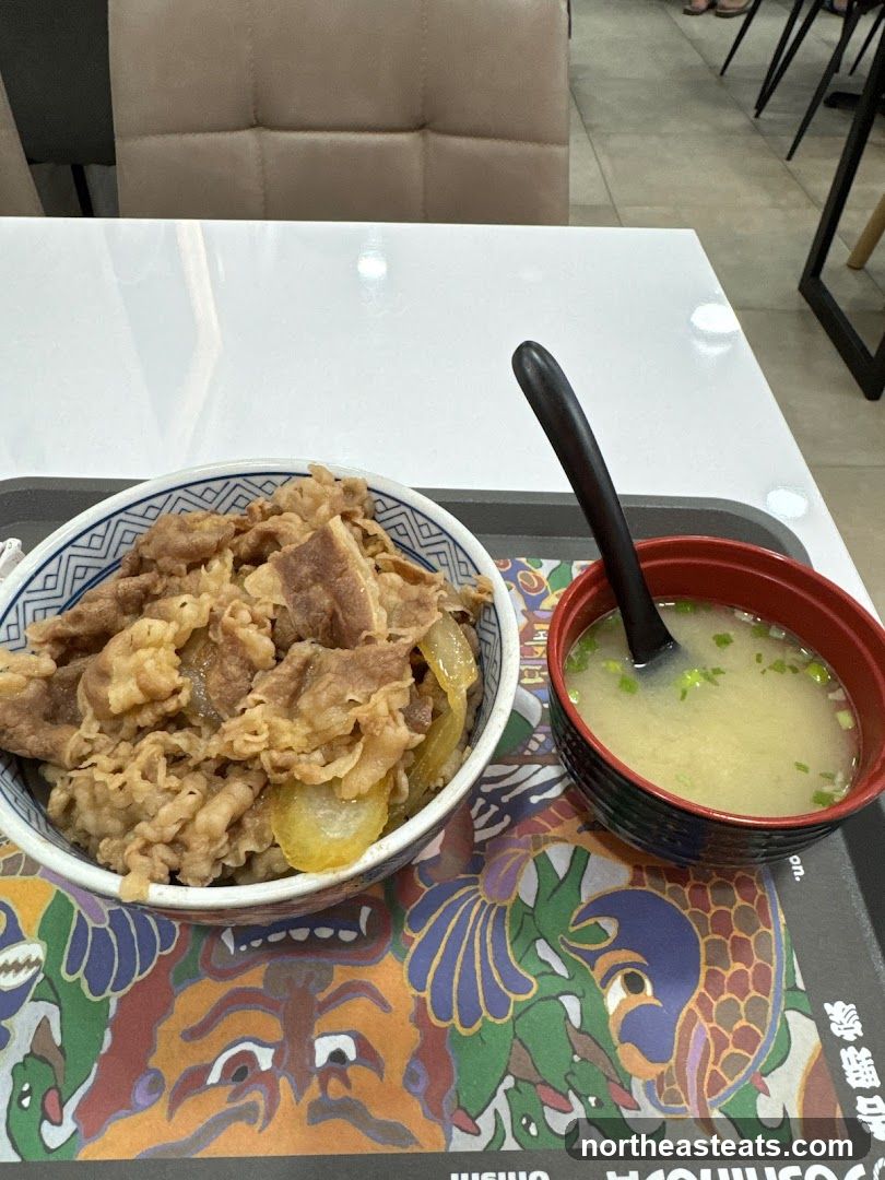 Beef Bowl and Miso Soup