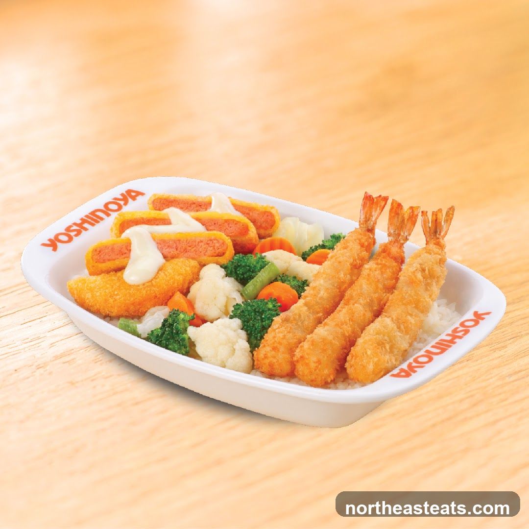 Yoshinoya Shrimp and Vegetable Bowl
