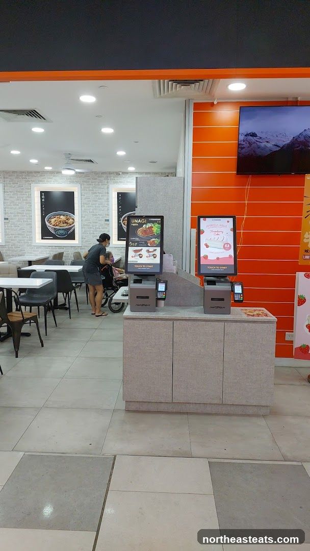 Self-order kiosks in a restaurant