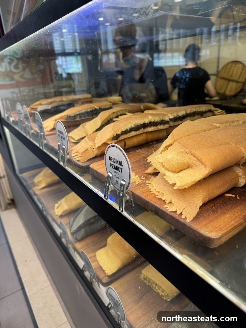 Pancakes with filling in a display case
