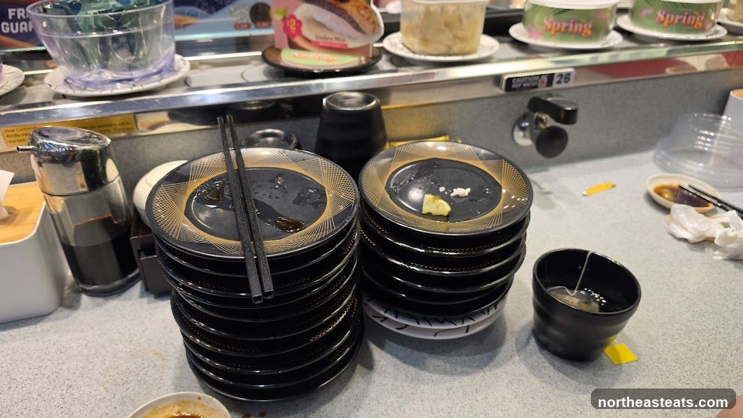 Used Sushi Plates and Tea Cup