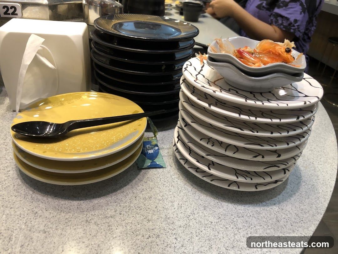 Table Setting with Plates and Shrimp Shells