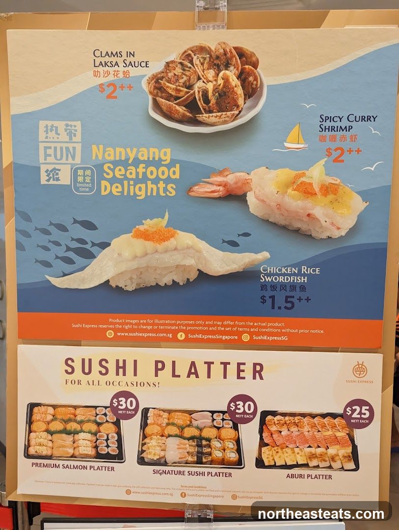 Nanyang Seafood Delights and Sushi Platters