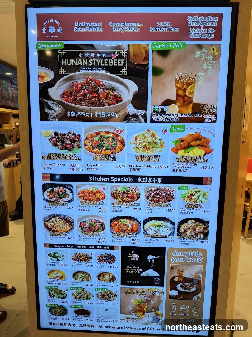 DELIBOWL Rice Kitchen Menu