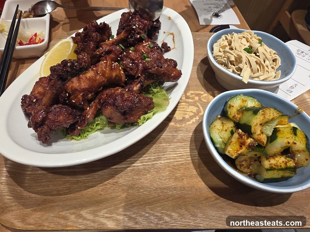 Fried Chicken Wings with Side Dishes