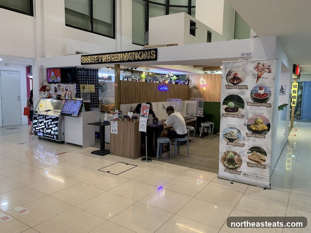 Dessert Shop Counter and Seating Area