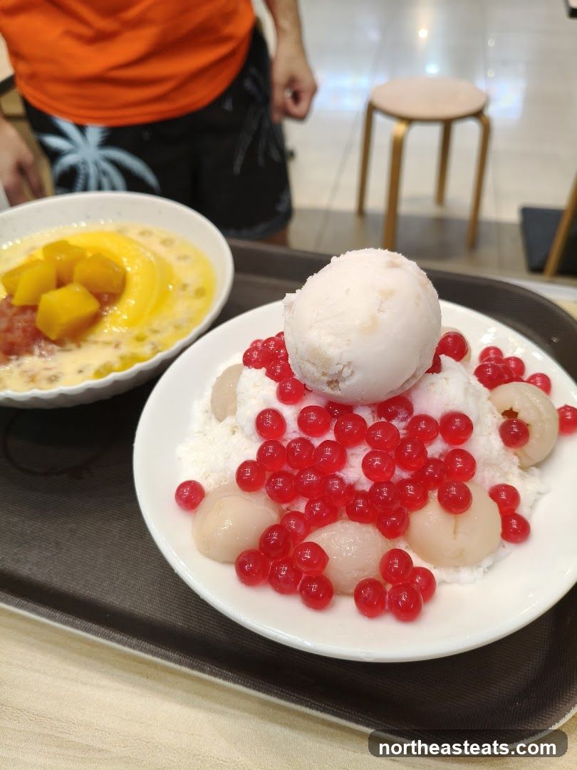 Dessert with Ice Cream and Fruit