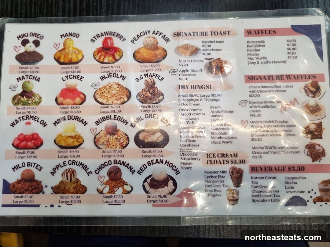Dessert Menu