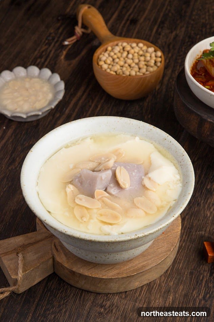 Tofu Pudding with Taro and Peanuts