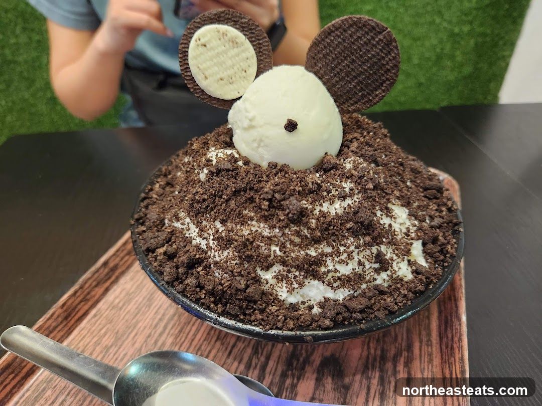 Dessert with Oreo Crumble and Ice Cream
