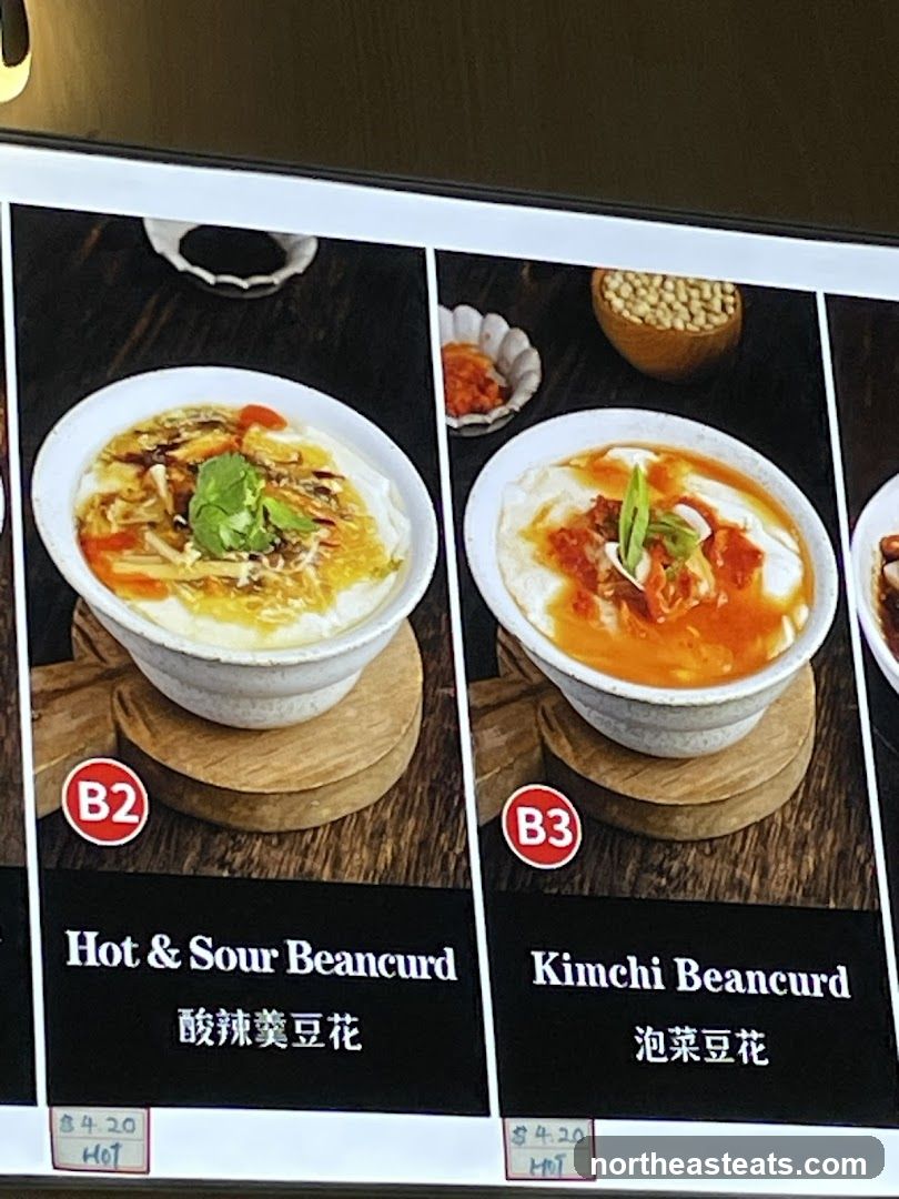 Beancurd Menu