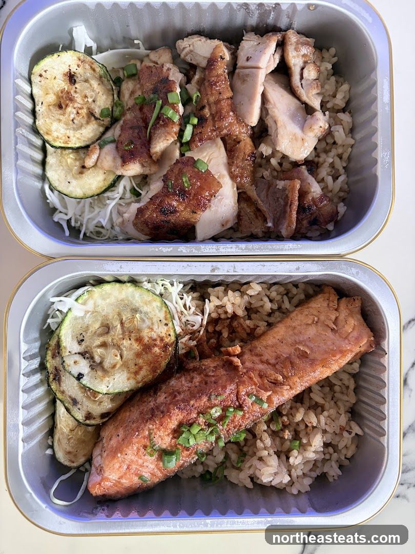 Two Takeout Containers with Meals