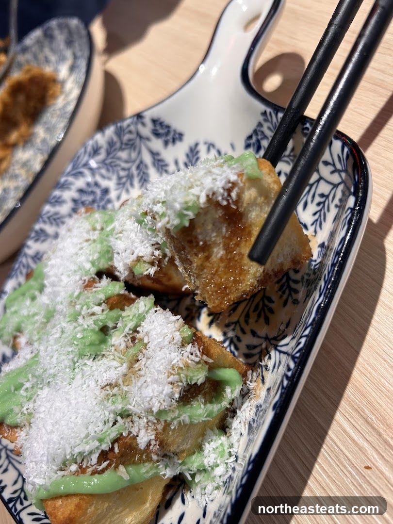 Fried Bread with Coconut and Green Sauce