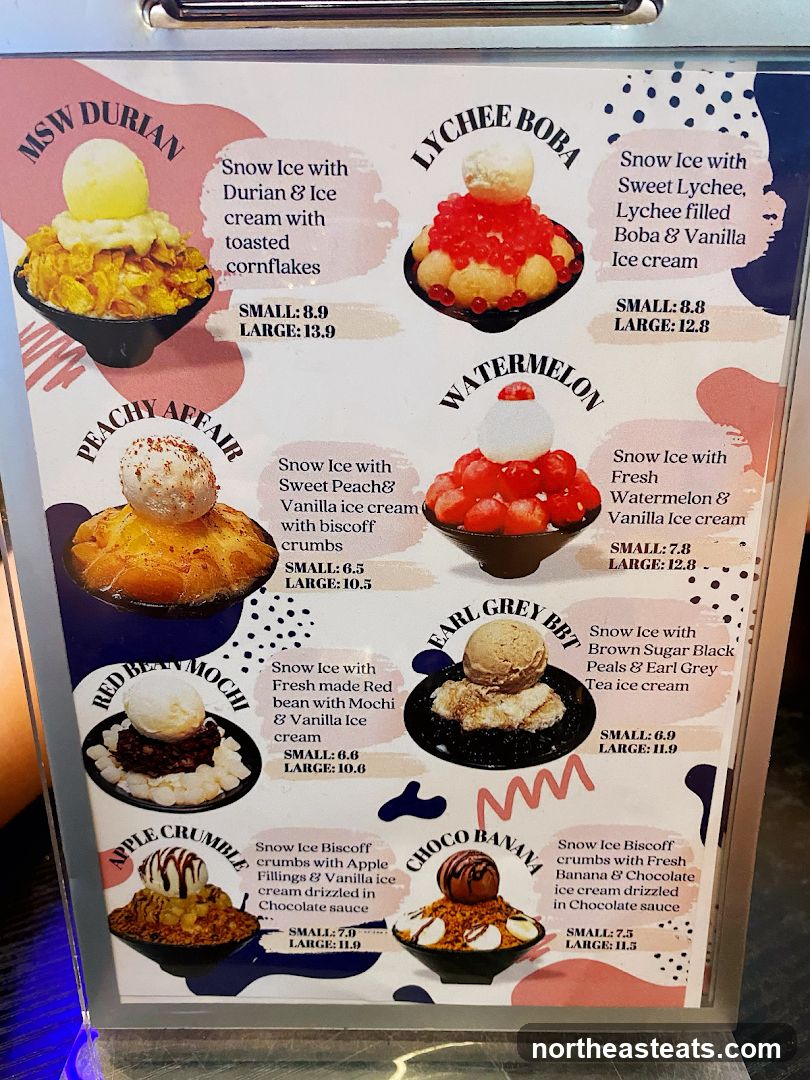 Dessert Menu