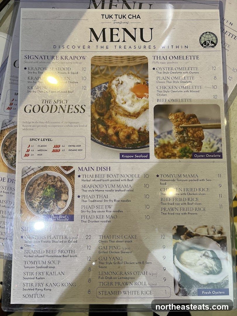 TUK TUK CHA MENU