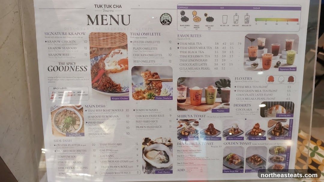 TUK TUK CHA MENU