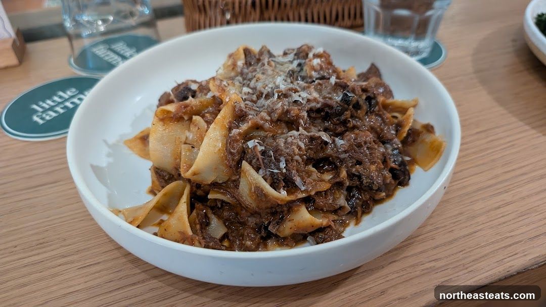Pasta dish with shredded meat