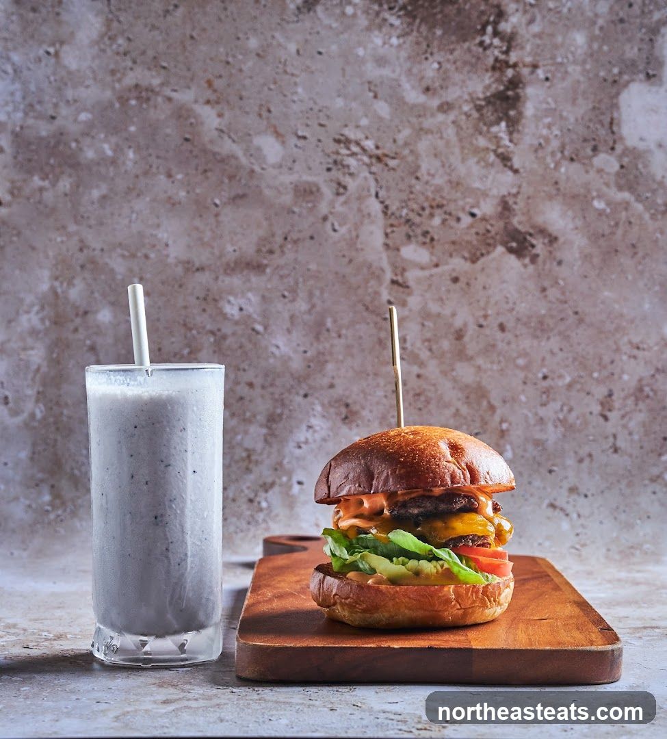 Double Cheeseburger and Milkshake