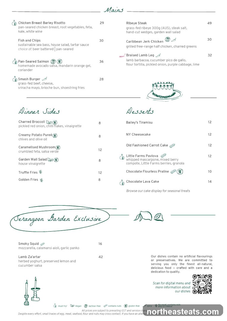 Mains, Dinner Sides, Desserts, Serangoon Garden Exclusive