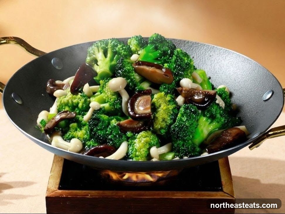 Stir-fried Broccoli and Mushrooms