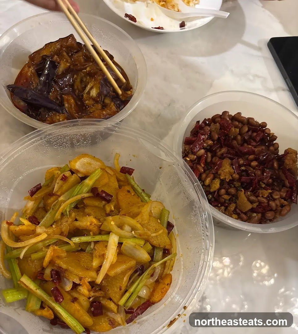 Three bowls of food