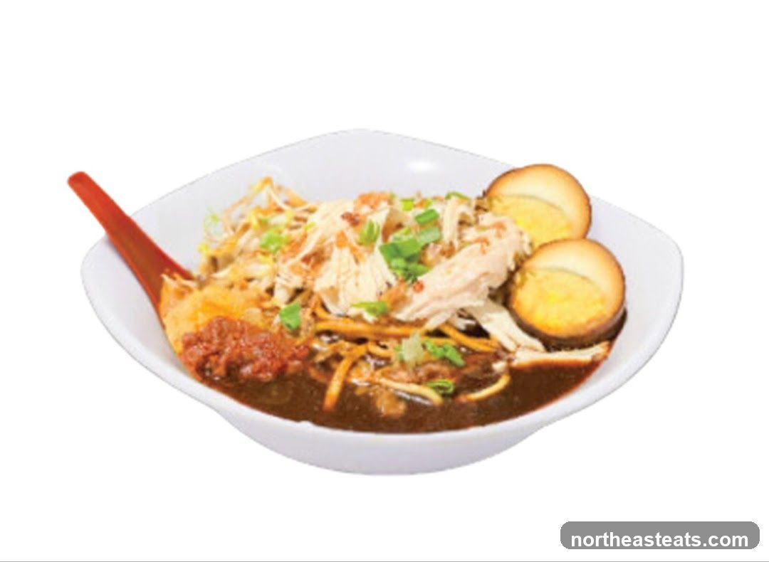 Noodle Dish with Chicken and Eggs