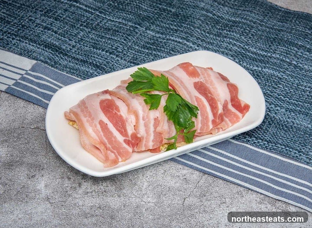 Raw Bacon Slices