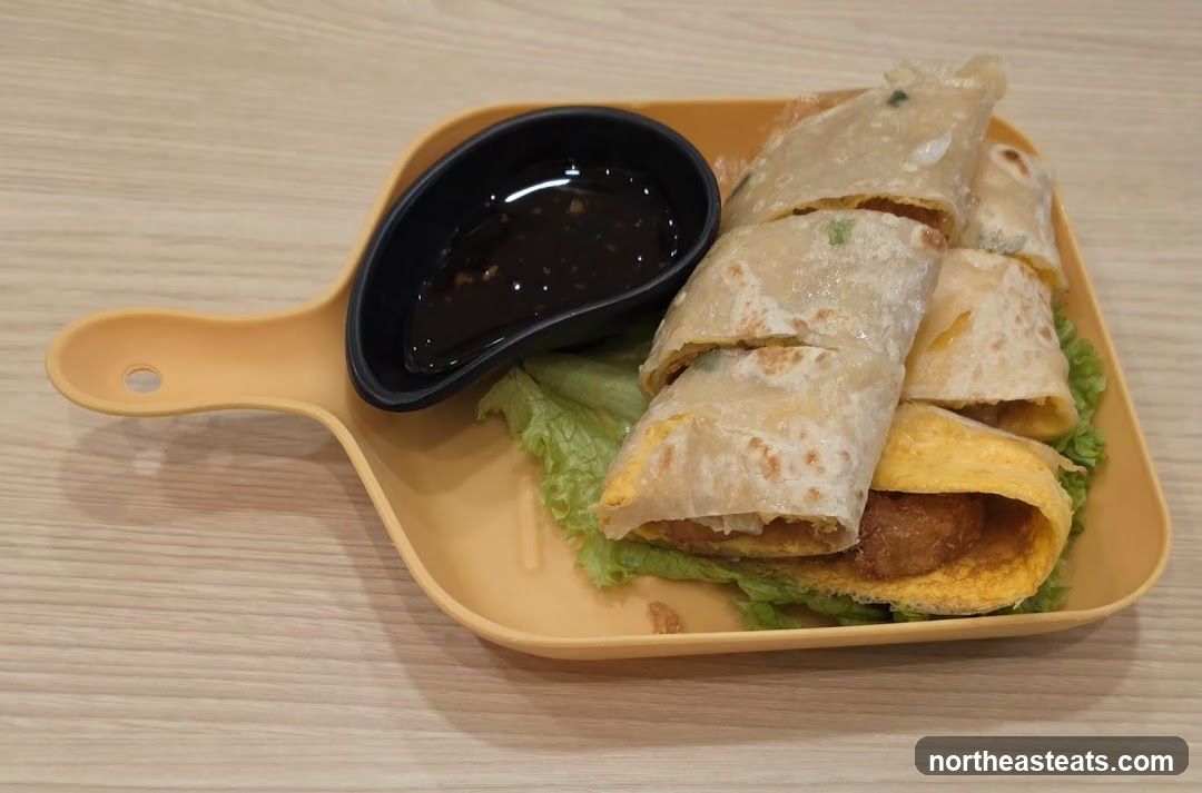 Rolled Omelet with Dipping Sauce