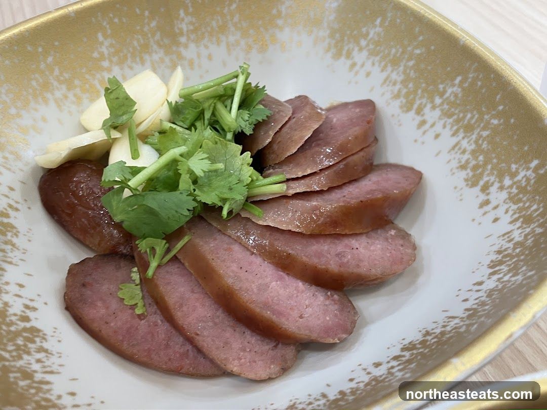 Sliced Sausage with Garlic and Cilantro