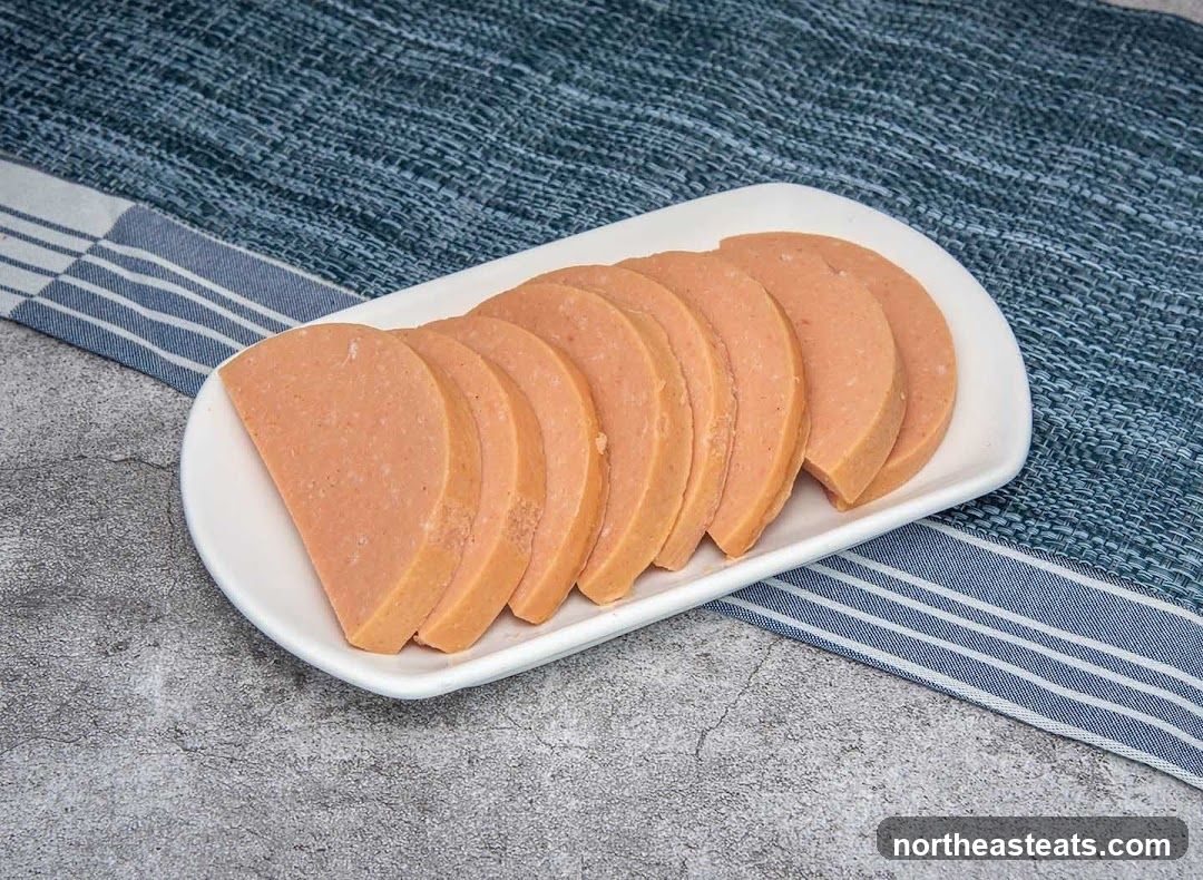 Sliced Bologna on a Plate