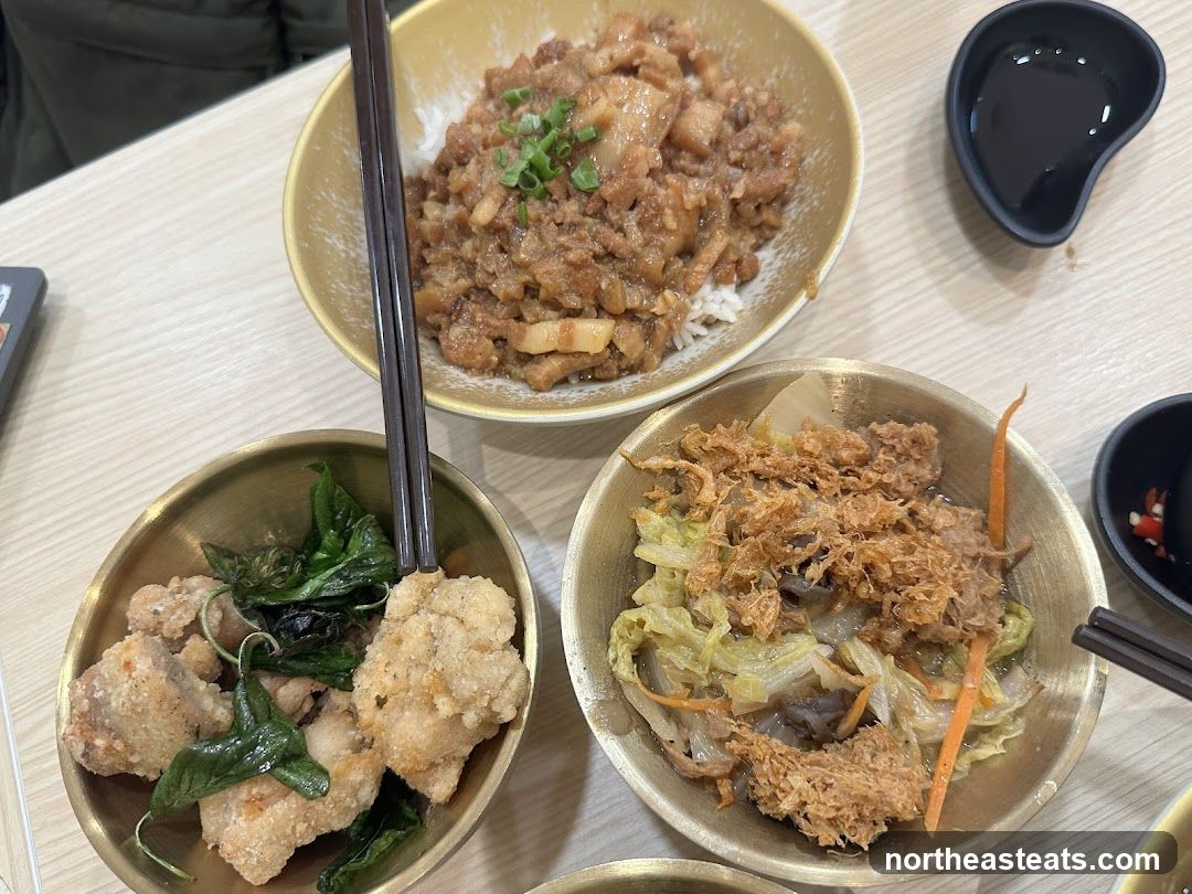 Taiwanese Braised Pork Rice and Side Dishes