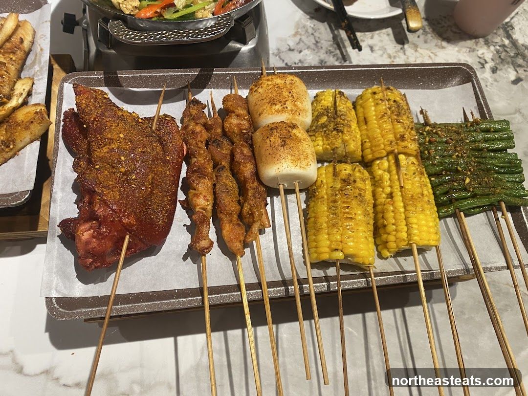Skewers of food