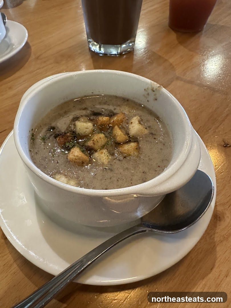 Mushroom Soup with Croutons