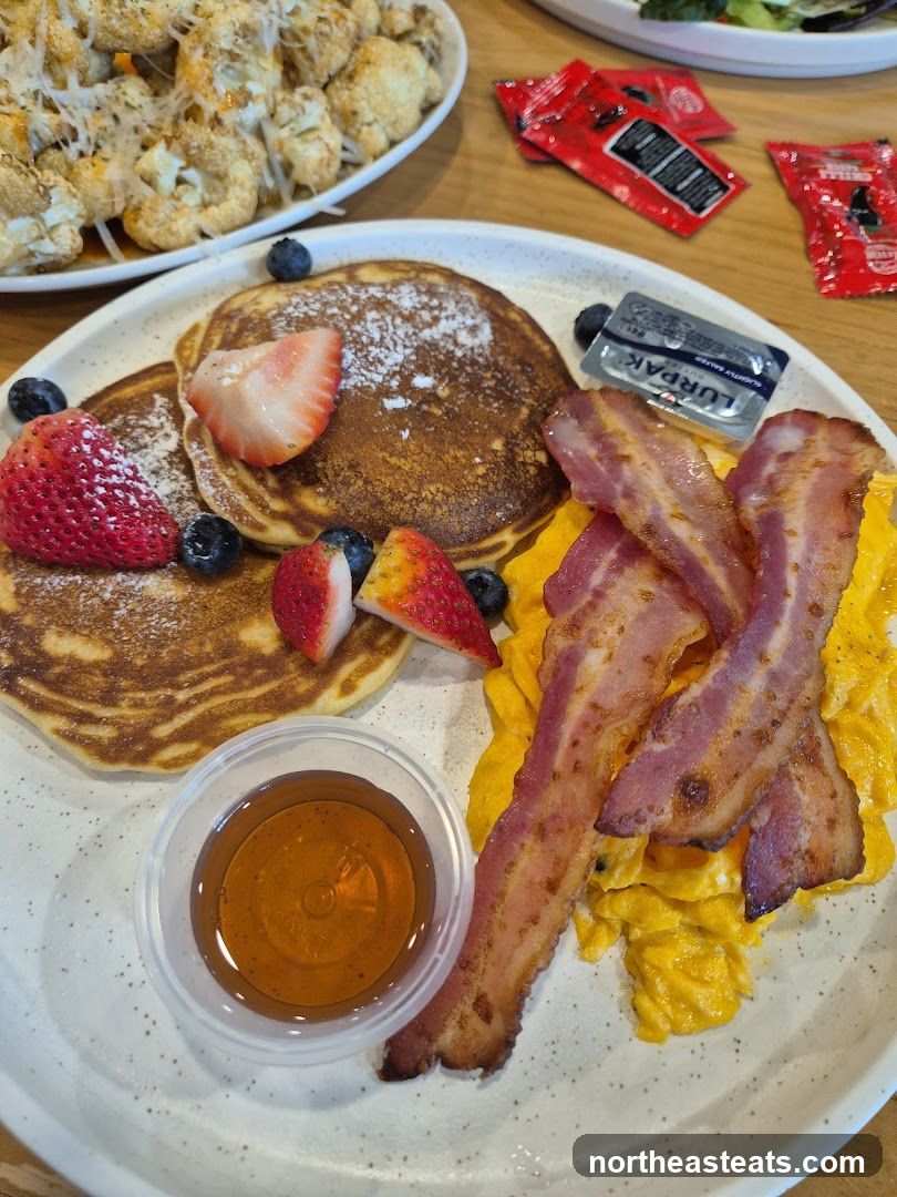 Pancakes with Bacon and Scrambled Eggs