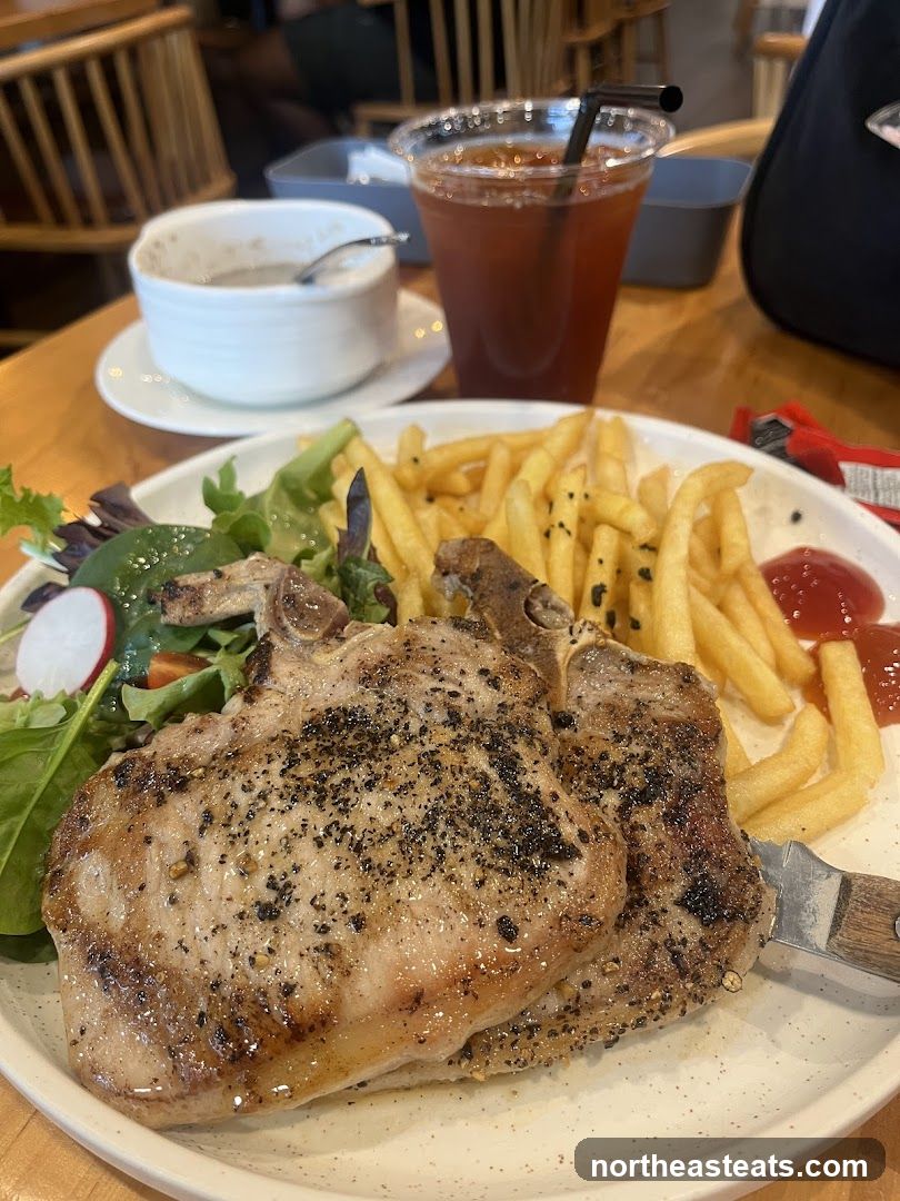 Pork Chops with Fries and Salad