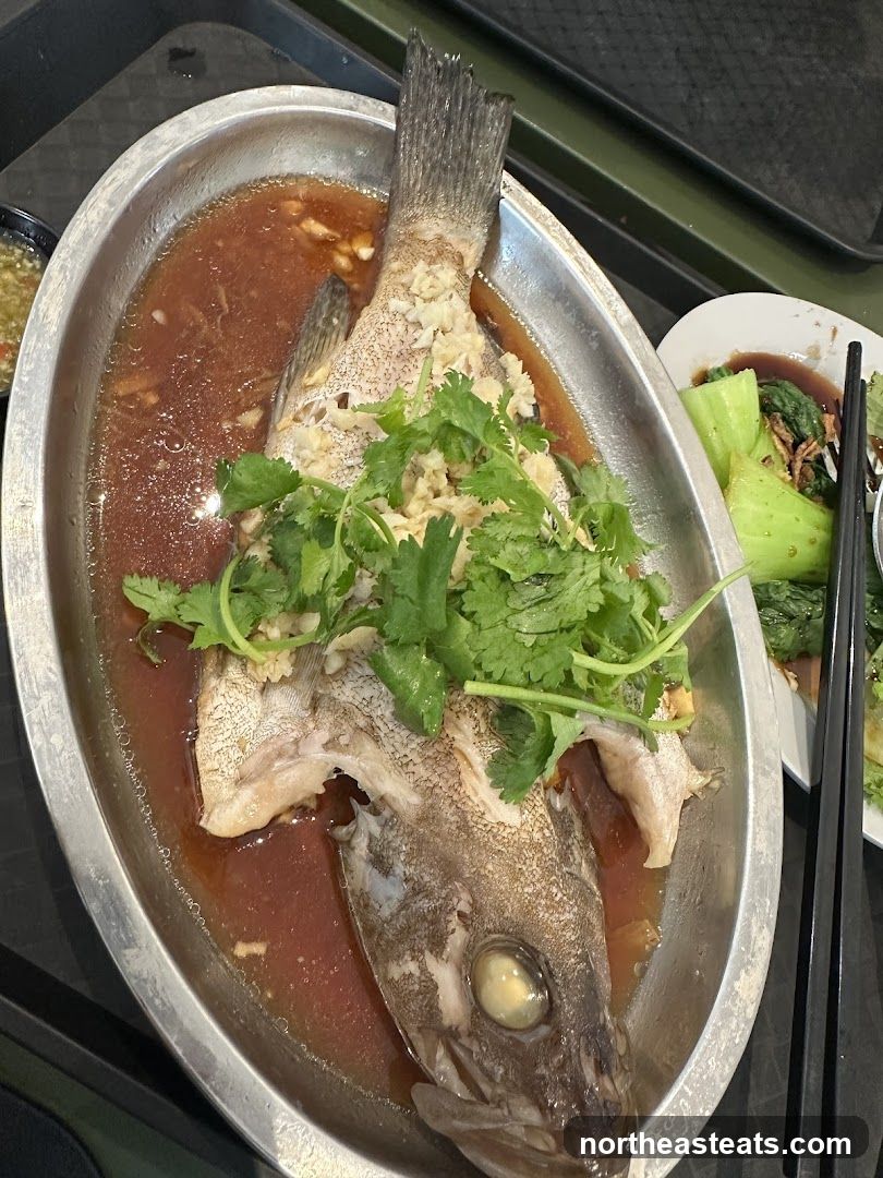 Steamed Fish with Garlic and Cilantro