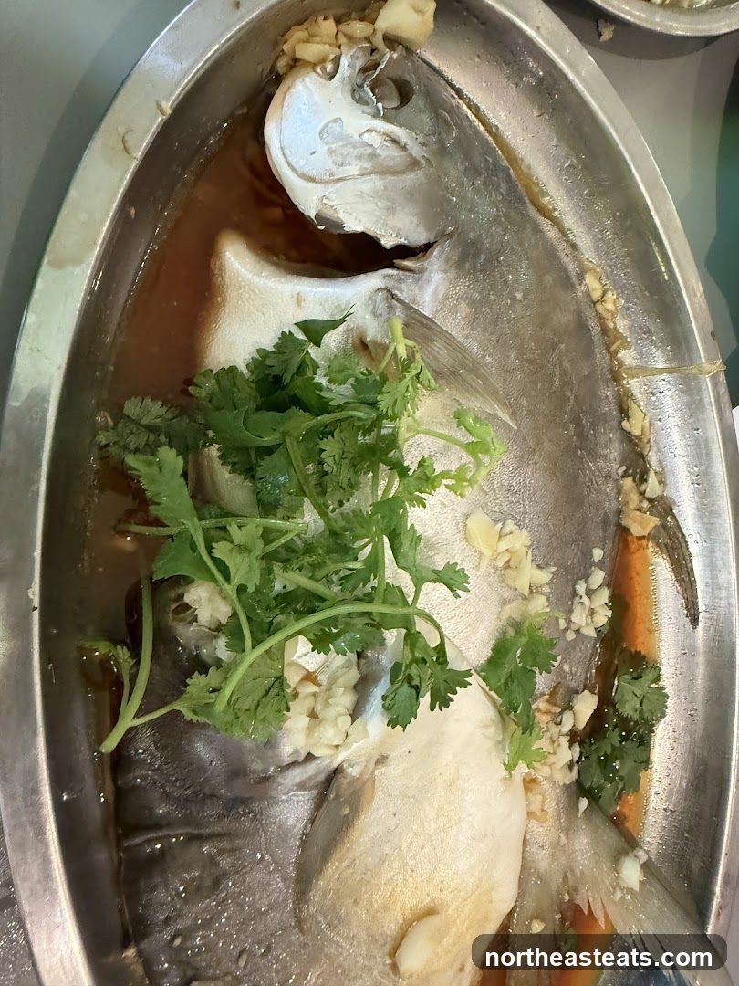Steamed Fish with Garlic and Cilantro