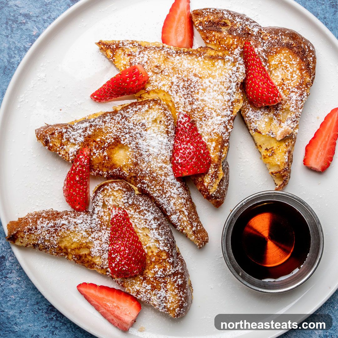 French Toast with Strawberries and Syrup